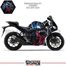 Yamaha R25 Sticker Kaplama Venom Kaplama Modeli Hazır Kit 2019 / 2024 Uyumlu