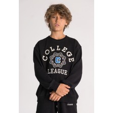 Mojo Bebek Mojo Erkek Çocuk 9-14 Yaş Baskılı Sweatshirt 4059 Siyah