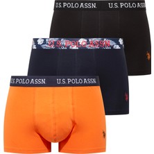 U.s. Polo Assn. 80651 Lacivert - Siyah - Turuncu 3 Lü Boxer