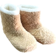 Ahmet Çağlar Auris B2025001 Kadın Peluş Kışlık Günlük Ev Botu Kum