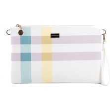 Silver & Polo Silver Polo Lila - Pembe Ekose Kadın Portföy ve Clutch El Çantası SP1034