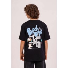 Dmb Mojo Erkek Çocuk 9-14 Yaş %100 Pamuk Sırt Baskılı T-Shirt 7688 Siyah
