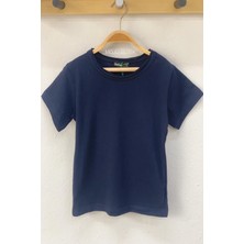 Cuties Unisex Bebek Basic Kısa Kol T-Shirt 0447 Lacivert