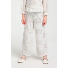 Escabel Kız Çocuk 5-14 Yaş Pamuk Astarlı Fisto Pantolon 35714 Ekru