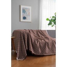 Rell Home Pamuklu Dokulu Koltuk Şalı 170X220 cm – Saçaklı Tv Battaniyesi & Dekoratif Koltuk Örtüsü