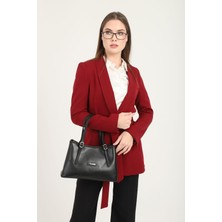 Silver & Polo Silver Polo Siyah - Siyah Düz Kadın El Çantası SP1252