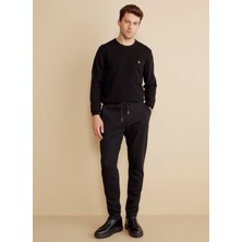 Brooks Brothers Lastikli Bel Standart Siyah Erkek Eşofman Altı BBFW25MSP001