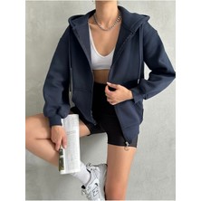 Bejna Kadın Fermuarlı Oversize Sweat Hırka