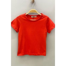 Woorage Unisex Çocuk Basic Kısa Kol T-Shirt 5203 Narçiçeği