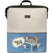 Dogo Unisex Vegan Gri Sırt Çantası - Warner Bros Tom ve Jerry Friends With A Mouse Tasarım