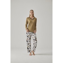 Relax Mode Kadın V Yaka Pijama Takım - 10779
