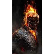 Aydın Garage Ghost-Rider Kapı Direk Kaplama Folyosu Baskılı Sticker Sağ-Sol 2 Adet 22*50 cm