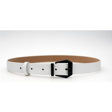 Uccello Kadın Dokulu Siyah Tokalı Deri Görünümlü Kemer