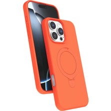 Nrzsnt Newface Apple Iphone 16 Pro Max Regal Magsafe Standlı Kapak - Turuncu