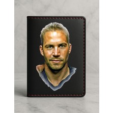 Nurdic Ruhsat Koruyucu Baskılı Kart Bölmeli Siyah Vinlex Deri Ruhsat Kabı Kılıfı Paulwalker