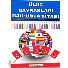 Enine Boyuna Eğitim Ülke Bayrakları Bak-Boya Kitabı (178 Ülke Bayrağı)