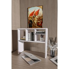 Blacksea Mobilya Masaüstü Kitaplık,monitör Standı RAFLI,80CM,PORTATIF Minifix Kurulum