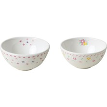 Keramika Çiçek Dekorlu Kera Kase 12 cm 2 Adet