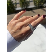 6 Sıralı Taşlı Gümüş Yüzük