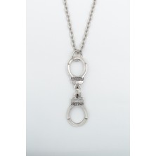 IDR Kelepçe  Gümüş Kaplama Düz Zincir Kolye