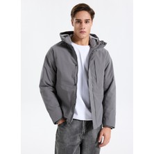 Jack & Jones Gri Erkek Mont 12278781_JJEKEEN Jacket AW25 Sn