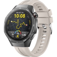 Sneezy Huawei Watch Gt5 Pro 46MM Ile Uyumlu Spor Silikon Metal Tokalı Soft Saat Kordonu