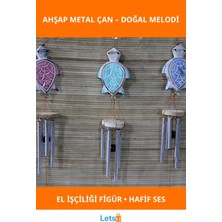 Letsii Ahşap ve Metal Rüzgar Çanı Kaplumbağa Figürlü Dekoratif Aksesuar