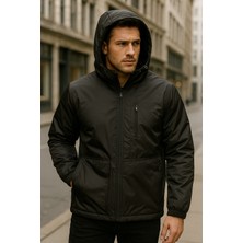 Remsa Erkek Kapüşonlu Cep Detaylı Içi Polar Kışlık Mont 2571 Siyah