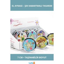 Letsii Kabartmalı Desenli Şık El Aynası 7 cm