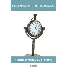 Letsii Vintage Pirinç Masa Üstü Saat Klasik Tasarım