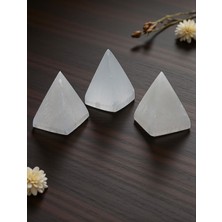 Taşmir Selenit Doğal Taş Piramit 6 cm