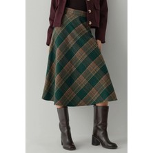 Hiccup Kadın A-Form Kalın Midi Etek Sacramento Yeşili