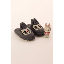 Behtah Kundura Pofuduk Sessiz Taban Figürlü Ev Terliği Tüylü Terlik