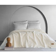 Dantela Strada Fitilli Yatak Örtüsü  - Krem