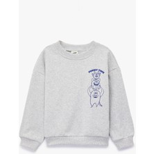 Koton Canavar Baskılı Uzun Kollu Bisiklet Yaka Sweatshirt