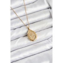 Mena Rise 316L Çelik Zincir Gold Renk Kapaklı Açılabilir Model Kadın Kolye - Lisinya