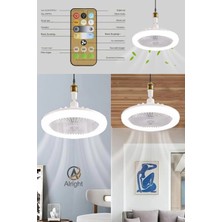 Mena Rise Yeni Nesil E27 Duylu Kumandalı Tavan Vantilatörlü LED Lamba 3 Hız Ayarı ve 3 Renk Ayarı ( Lisinya )