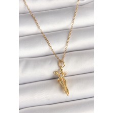 Mena Rise 316L Çelik Gold Renk Zincir Sarılma Model Kadın Kolye - Lisinya