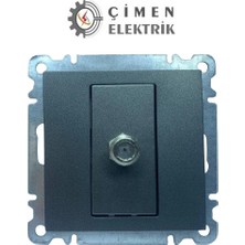 MCM Group Füme Tv Pirizi F Konnektörlü Çerçevesiz - Priz ve Anahtar Için Uyumlu Çerçeve