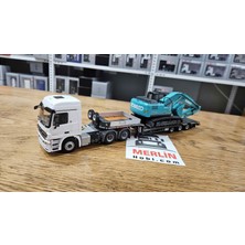 Wsi Model 1/50 - Mercedes-Benz Actros Mp3 L 6x4 + Lowbed + Kobelco SK210 Eskavatör
