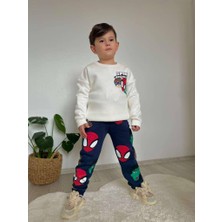 Narin Kids Çizgi Karakter Detaylı 3 Ip Şardonlu Kışlık Erkek Çocuk Alt Üst Takım