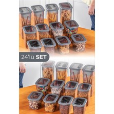 Vienev 24LÜ Set Poli Şeffaf Kapaklı Uzun Dikdörtgen Saklama Kabı 8x(1,3 Litre, 2 Litre, 3,2 Litre)