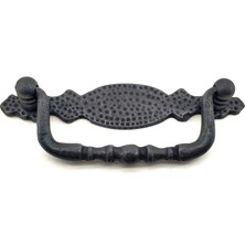 BYZM Antika Tarz Dekoratif Pirinç Dövme Sallantı Kapı Kulbu - 43X118 Mm, Oksit