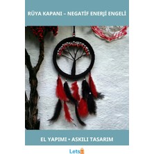Letsii Siyah Kırmızı Hayat Ağacı Rüya Kovanı Dream Catcher