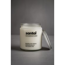 Basement : Santal : Cam Kavanozda Kokulu %100 Soya Mum (Sandal Ağacı, Papirus, Kakule, Amber, Menekşe, Incir)