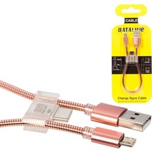 Powermaster Android-Micro USB Serisi + Type C Örgülü Kısa Data Şarj Kablosu