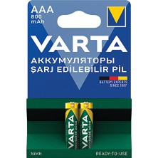 3 Adet  Varta Pil Rechargeable Power 2'li Ince Pil 800 Ma