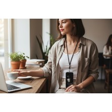 My Strape Telefon Boyun Askısı Siyah Paracord Örgü Tüm Kılıflara Uyumlu