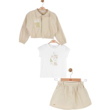 NK 04-08 Yaş Kız Çocuk Vizon Üçlü Takım - Vizon