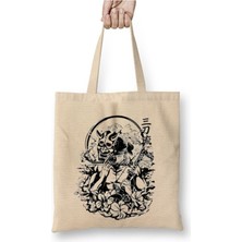 Toyaso Roronoa Zoro One Piece Luffy Beyaz Bez Çanta Uzun Saplı Alışveriş Çantası Plaj Çantası